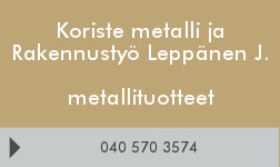 Koriste metalli ja Rakennustyö Leppänen J. logo